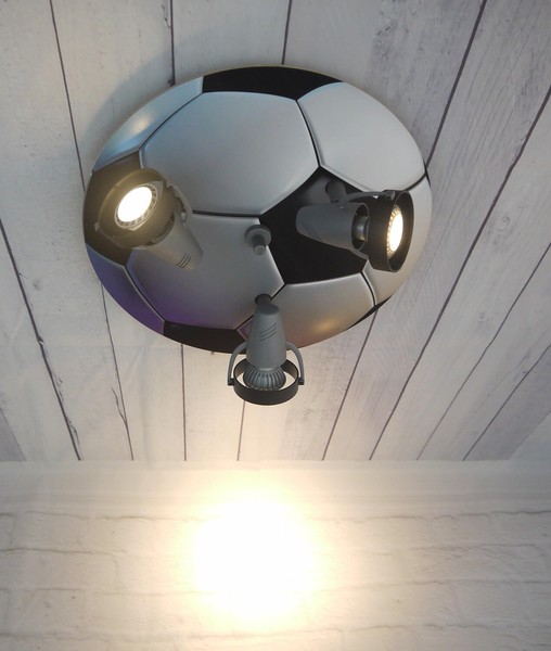Niermann Fußball Deckenleuchte 3fach GU10 Grau-Schwarz Made in Germany