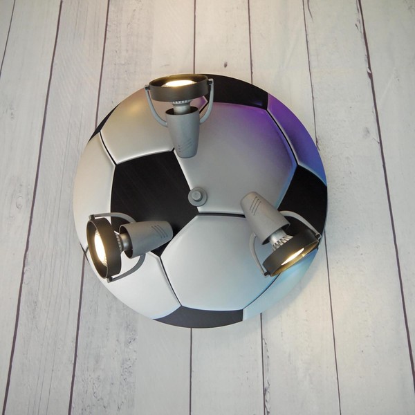 Niermann Fußball Deckenleuchte 3fach GU10 Grau-Schwarz Made in Germany