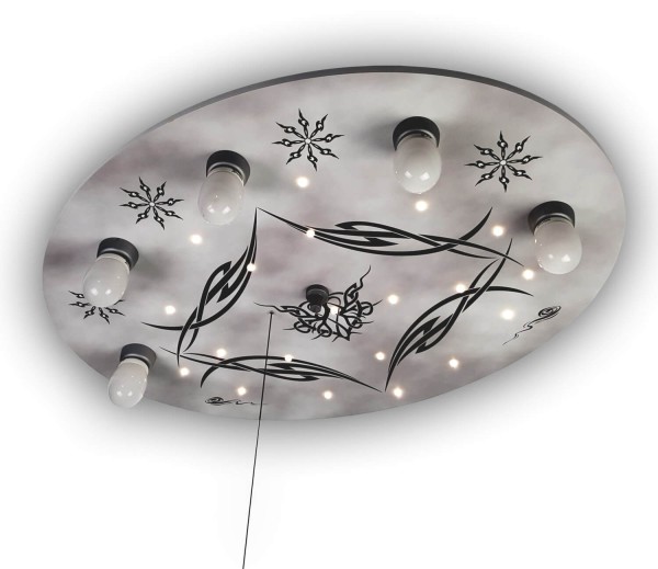 Niermann Gothic LED Deckenleuchte 5fach E14 Multicolor, Bunt Made in Germany