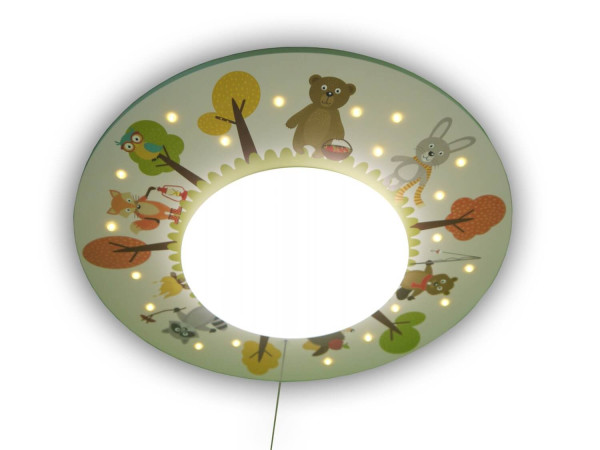 Niermann Waldtiere LED Deckenleuchte E27 Multicolor, Bunt Made in Germany