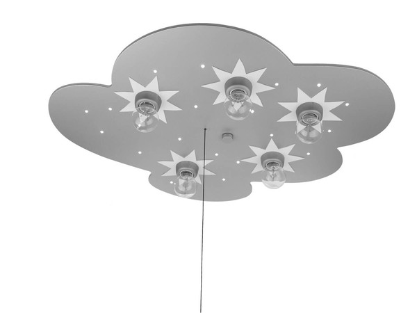Niermann Wolke, Titan LED Deckenleuchte 5fach E14 Silber Made in Germany