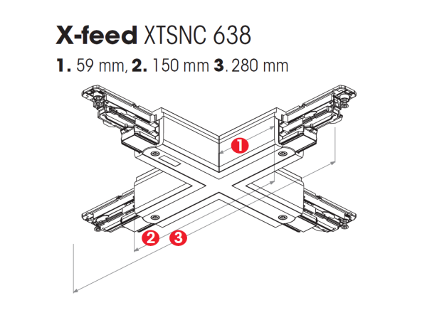 Nordic Global Trac X-Verbinder 3-Phasen DALI XTSNC638-1 grau