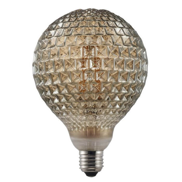 Nordlux Avra Glasfliesen-Optik LED Lampe E27 2W 2200K extra-warmweiss Rauchglas 1429070
