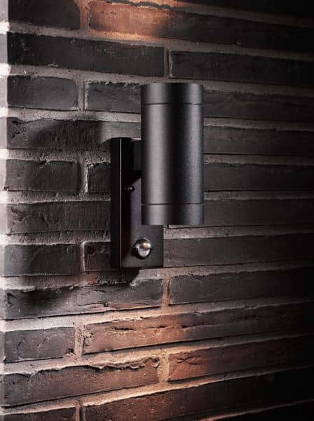 Nordlux 21519103 Tin Maxi Wandleuchte 2xGU10 Sensor Alu Glas Schwarz IP54