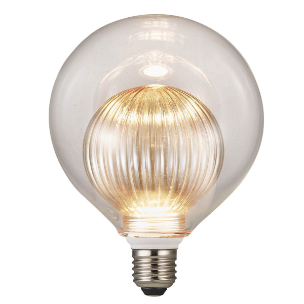 Nordlux 2290022758 DecoE27 G125 Double Dim LED E27 Leuchtmittel 3,5W Dimmbar Warmweiss Goldfarben