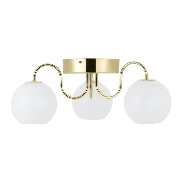 Nordlux Franca Deckenleuchte 3x E14 Glas-Deckenlampe Messing 2312506035