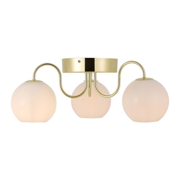 Nordlux Franca Deckenleuchte 3x E14 Glas-Deckenlampe Messing 2312506035