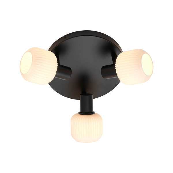 Nordlux MILFORD Mini 3-Rondel Deckenleuchte 3-fach E14 Schwarz 2412606003