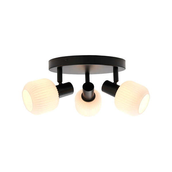 Nordlux MILFORD Mini 3-Rondel Deckenleuchte 3-fach E14 Schwarz 2412606003