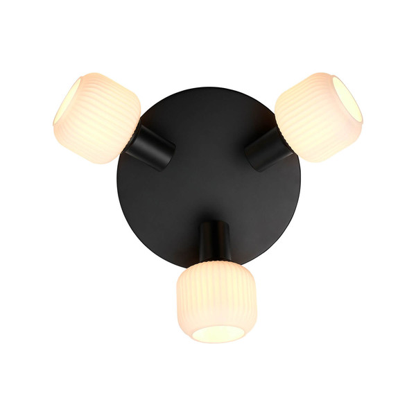 Nordlux MILFORD Mini 3-Rondel Deckenleuchte 3-fach E14 Schwarz 2412606003
