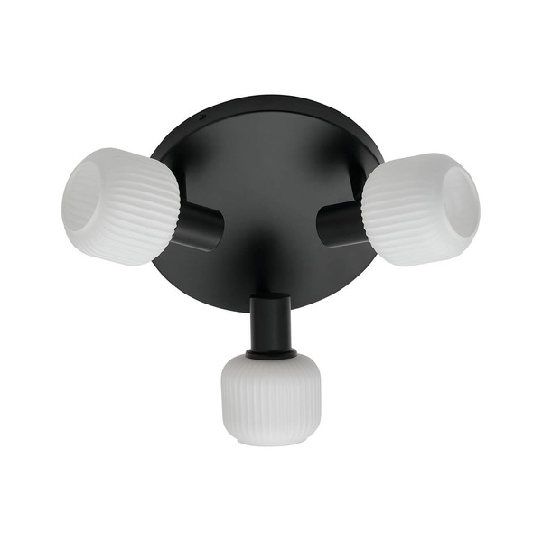 Nordlux MILFORD Mini 3-Rondel Deckenleuchte 3-fach E14 Schwarz 2412606003