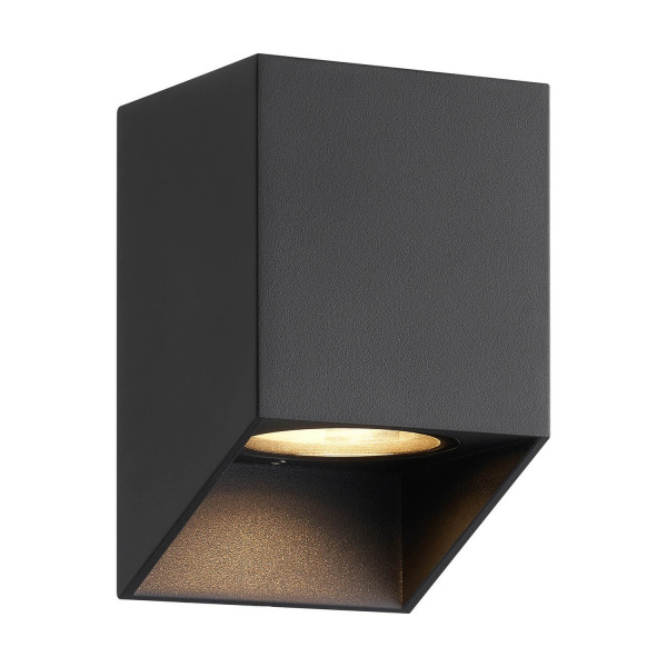 Nordlux 2518451003 NICO Square 12 GU10 Wandleuchte Dimmbar Schwarz IP54