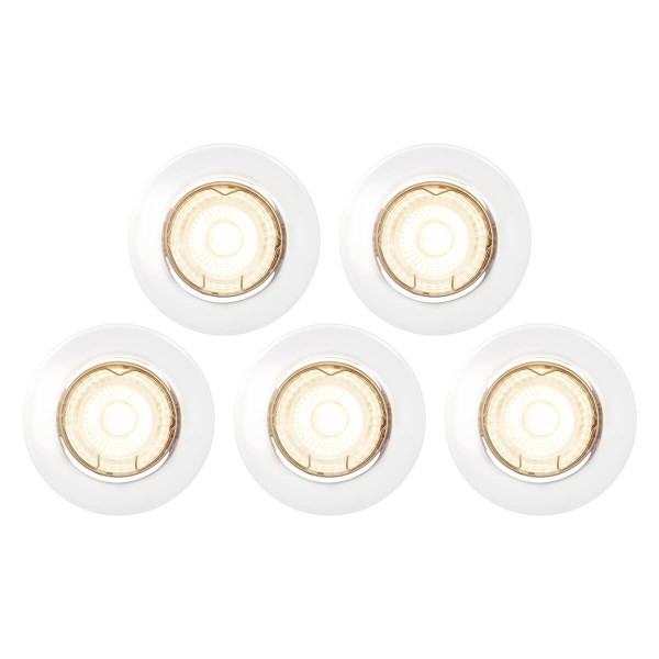 Nordlux Canis 2700 Einbauleuchte 5er-Set weiss GU10 schwenkbar 4,8W warmweiss 49750101