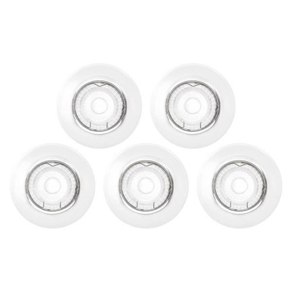 Nordlux Canis 6500 Einbauleuchte 5er-Set GU10 schwenkbar 4,8W Weiss tageslichtweiss 49760101