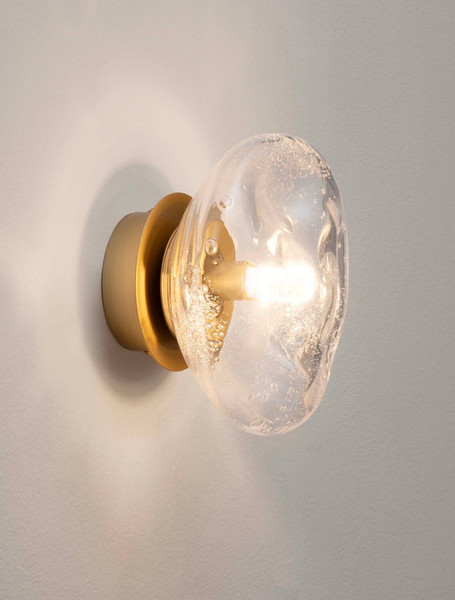 Nova Luce Wandleuchte King G9 Altmessing Glas Metall Ø17cm 9006033