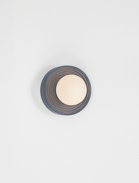 Nova Luce Wandleuchte Orbique G9 Graublau Opal Glas Keramik Ø16cm 9009213