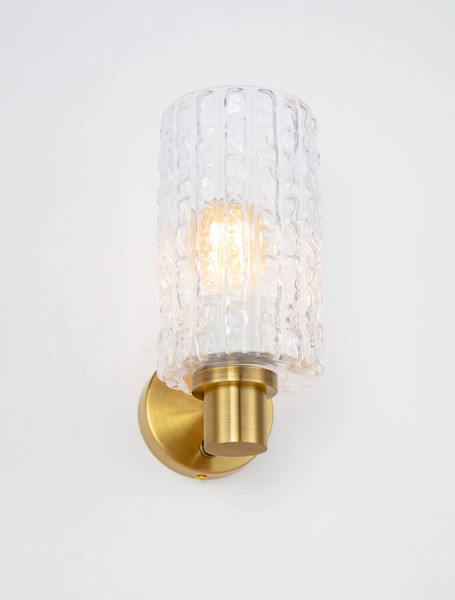 Nova Luce Wandleuchte Certa E27 Klar Messinggold Glas Metall 25,5x17,5cm 9009277