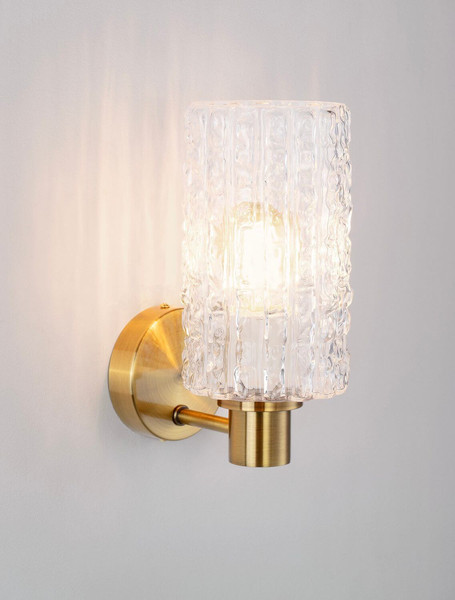 Nova Luce Wandleuchte Certa E27 Klar Messinggold Glas Metall 25,5x17,5cm 9009277