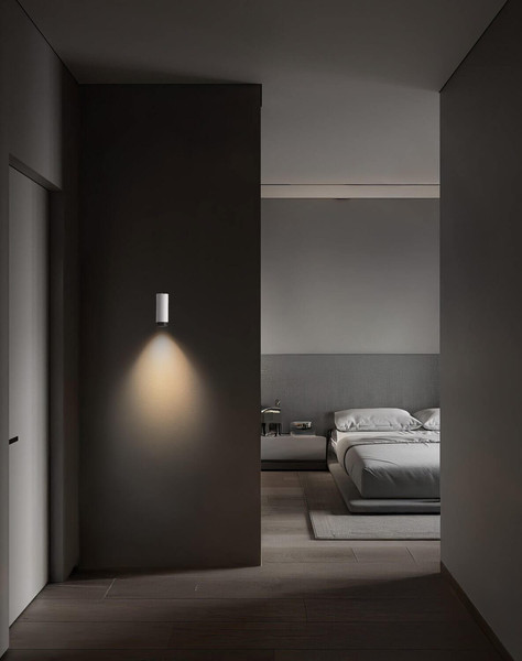 Nova Luce Wandleuchte Nessi GU10 Weiß Schwarz Aluminium Ø6cm 9011404