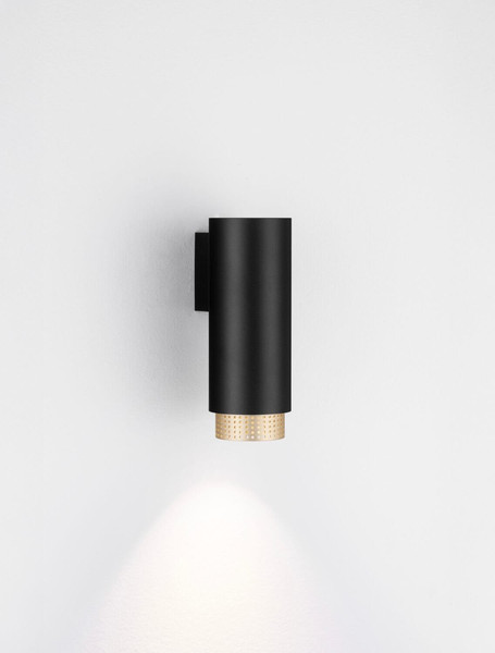 Nova Luce Wandleuchte Nessi GU10 Schwarz Gold Aluminium Ø6cm 9011405