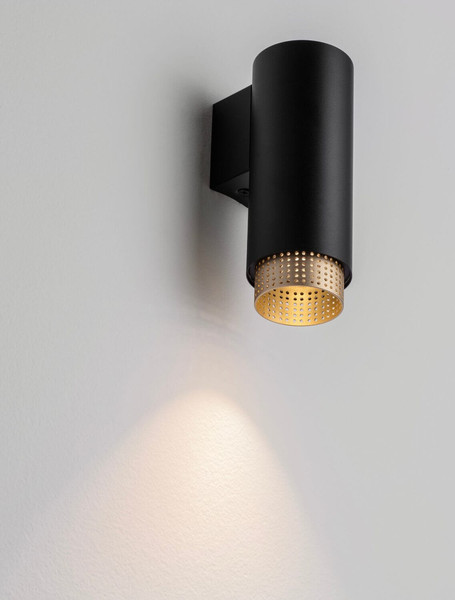 Nova Luce Wandleuchte Nessi GU10 Schwarz Gold Aluminium Ø6cm 9011405