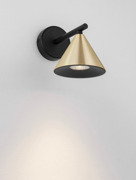 Nova Luce Wandleuchte Conico GU10 Gold Schwarz Aluminium Ø12cm 9011426