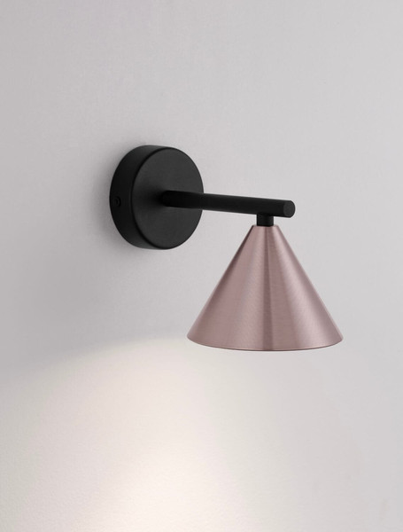 Nova Luce Wandleuchte Conico GU10 Kaffeebraun Schwarz Aluminium Ø12cm 9011427