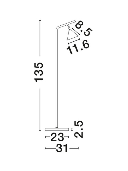 Nova Luce Stehleuchte Conico schwenkbar GU10 Gold Schwarz Aluminium 135cm 9011436