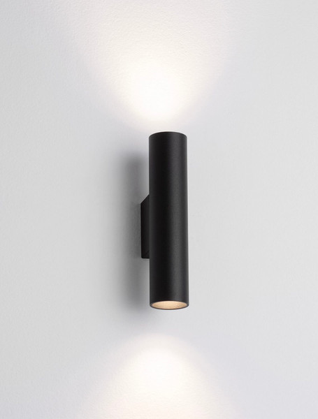 Nova Luce Wandleuchte Mor 2-flammig 2xGU10 Schwarz Aluminium Ø4cm 9011458