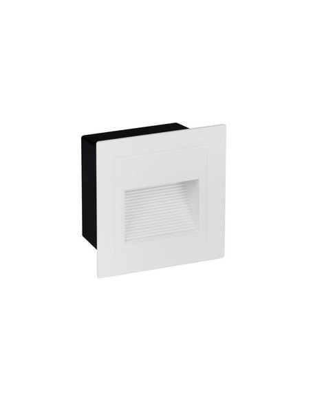 Nova Luce LED Wandeinbauleuchte Mono 3W warmweiss 3000K IP65 Weiß Aluminium 6x6cm 9026144