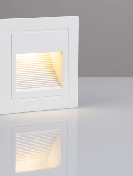Nova Luce LED Wandeinbauleuchte Mono 3W warmweiss 3000K IP65 Weiß Aluminium 6x6cm 9026144