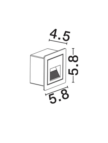 Nova Luce LED Wandeinbauleuchte Mono 3W warmweiss 3000K IP65 Weiß Aluminium 6x6cm 9026144