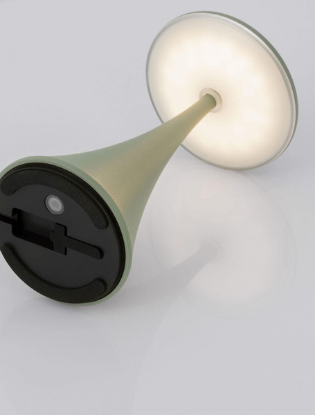 Nova Luce LED Akku-Tischleuchte Elbo dimmbar 2W warmweiss 3000K USB IP54 Grün Aluminium Ø9cm 9030136