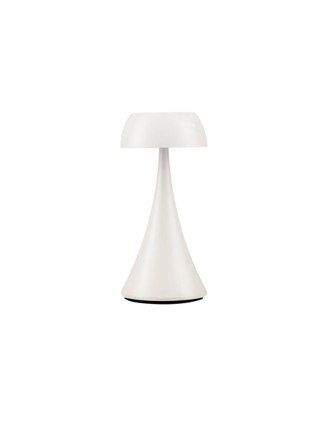 Nova Luce LED Akku-Tischleuchte Ycro dimmbar 2W warmweiss 3000K USB IP54 Weiß Aluminium Ø8cm 9030139