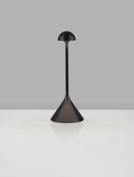Nova Luce LED Akku-Tischleuchte Dalt dimmbar 1W warmweiss 3000K USB IP54 Schwarz Aluminium Ø9,5cm 9030143