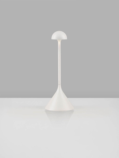 Nova Luce LED Akku-Tischleuchte Dalt dimmbar 1W warmweiss 3000K USB IP54 Weiß Aluminium Ø9,5cm 9030144