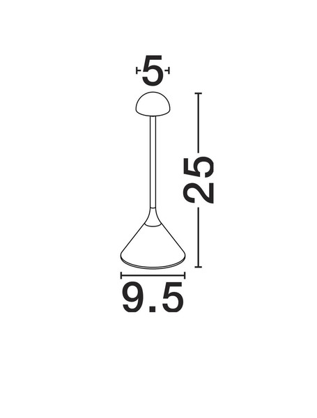 Nova Luce LED Akku-Tischleuchte Dalt dimmbar 1W warmweiss 3000K USB IP54 Olivgrün Aluminium Ø9,5cm 9030146