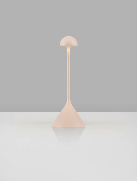 Nova Luce LED Akku-Tischleuchte Dalt dimmbar 1W warmweiss 3000K USB IP54 Creme Aluminium Ø9,5cm 9030147