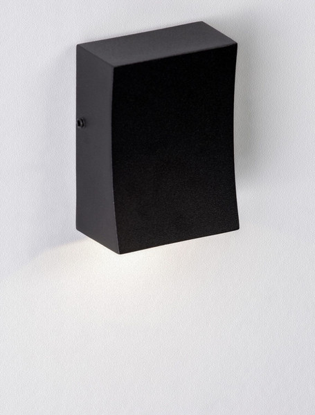 Nova Luce LED Außen-Wandleuchte Boxy 3W warmweiss 3000K IP65 Schwarz Aluminium 9x6,5cm 9030148