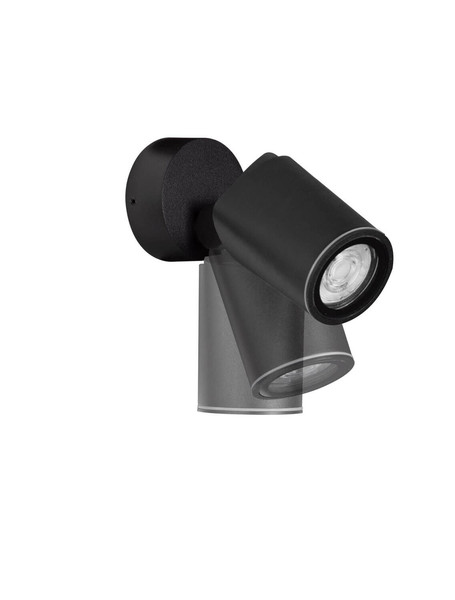 Nova Luce Außen-Wandleuchte Spy schwenkbar GU10 IP65 salzwasserfest Schwarz Aluminium Ø7cm 9030154