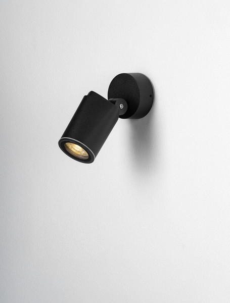 Nova Luce Außen-Wandleuchte Spy schwenkbar GU10 IP65 salzwasserfest Schwarz Aluminium Ø7cm 9030154