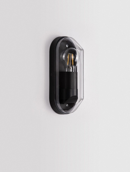Nova Luce Außen-Wandleuchte Amel E27 IP65 salzwasserfest Schwarz Aluminium 23x9,5cm 9030164