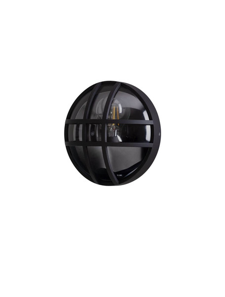 Nova Luce Außen-Wandleuchte Amel E27 IP65 salzwasserfest Schwarz Aluminium Ø17,5cm 9030167