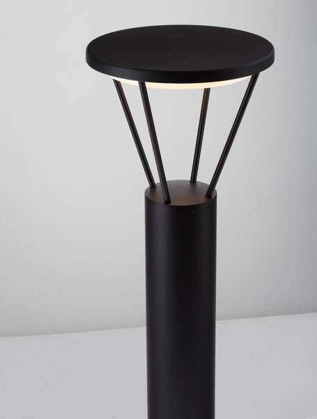 Nova Luce Aufstellpfosten für Sockelleuchte Virtus Schwarz Aluminium 55cm 9030574