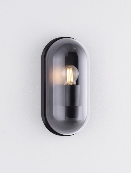 Nova Luce Außen-Wandleuchte Amel E27 IP65 salzwasserfest Schwarz Aluminium 25,5x12,5cm 9030577