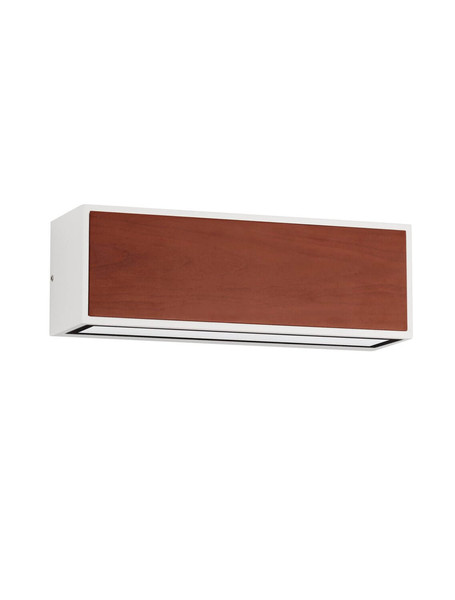 Nova Luce LED Solar-Wandleuchte Brown 2W warmweiss 3000K Bewegungsmelder IP65 salzwasserfest Weiß Holz Aluminium 24x24cm 9030585