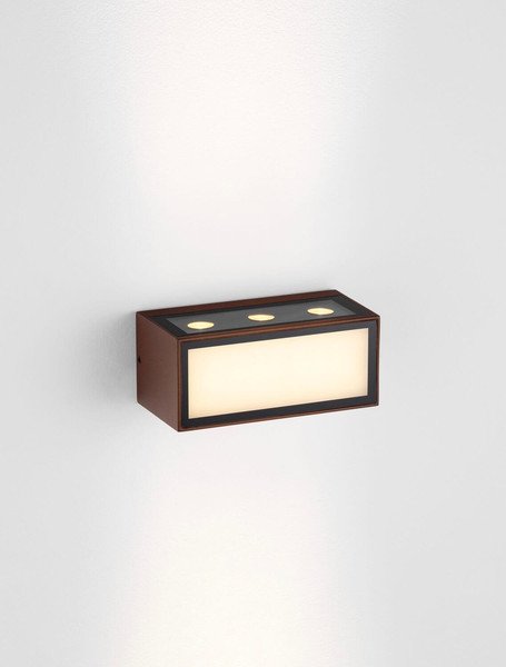 Nova Luce LED Außen-Wandleuchte Inga 11W warmweiss 3000K IP65 salzwasserfest Cortenstahl Aluminium 15x7cm 9030594