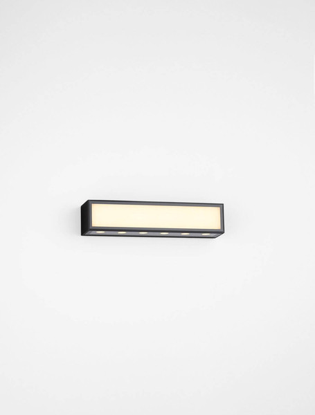 Nova Luce LED Außen-Wandleuchte Inga 18W warmweiss 3000K IP65 salzwasserfest Schwarz Aluminium 30x7cm 9030595