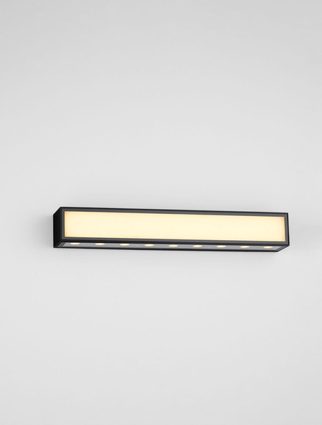 Nova Luce LED Außen-Wandleuchte Inga 31W warmweiss 3000K IP65 salzwasserfest Schwarz Aluminium 45x7cm 9030596
