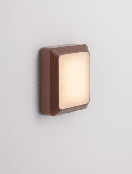 Nova Luce LED Außen-Wandleuchte Appia 5W warmweiss 3000K IP54 Cortenstahl Aluminium 12,5x12,5cm 9030598